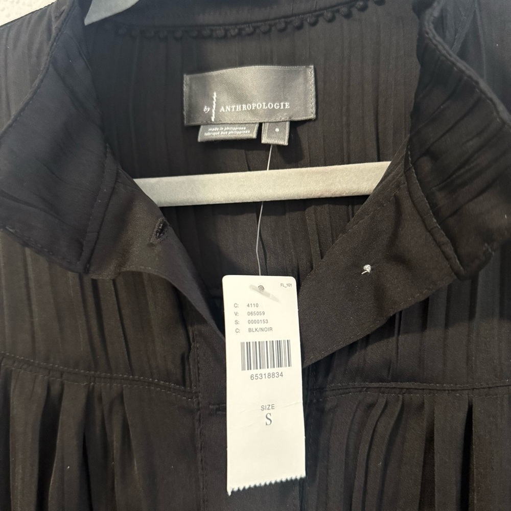 Anthropologie Relaxed Shimmer Blouse Black‎ Size S NWT - Picture 12 of 12